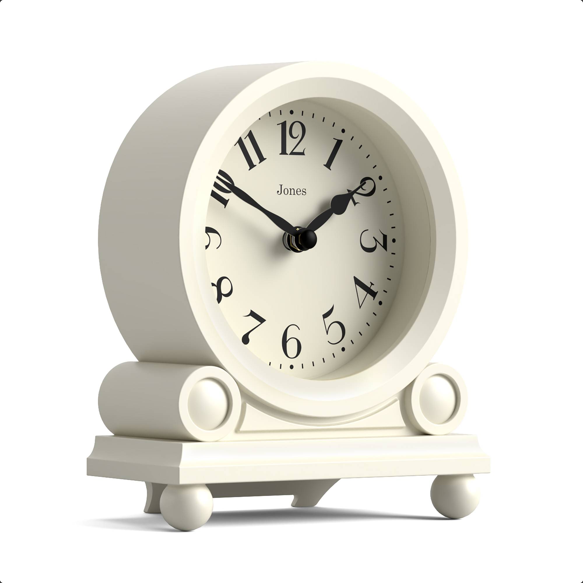 Jones Maida Vale mantel clock in pale cream – Jones Clocks