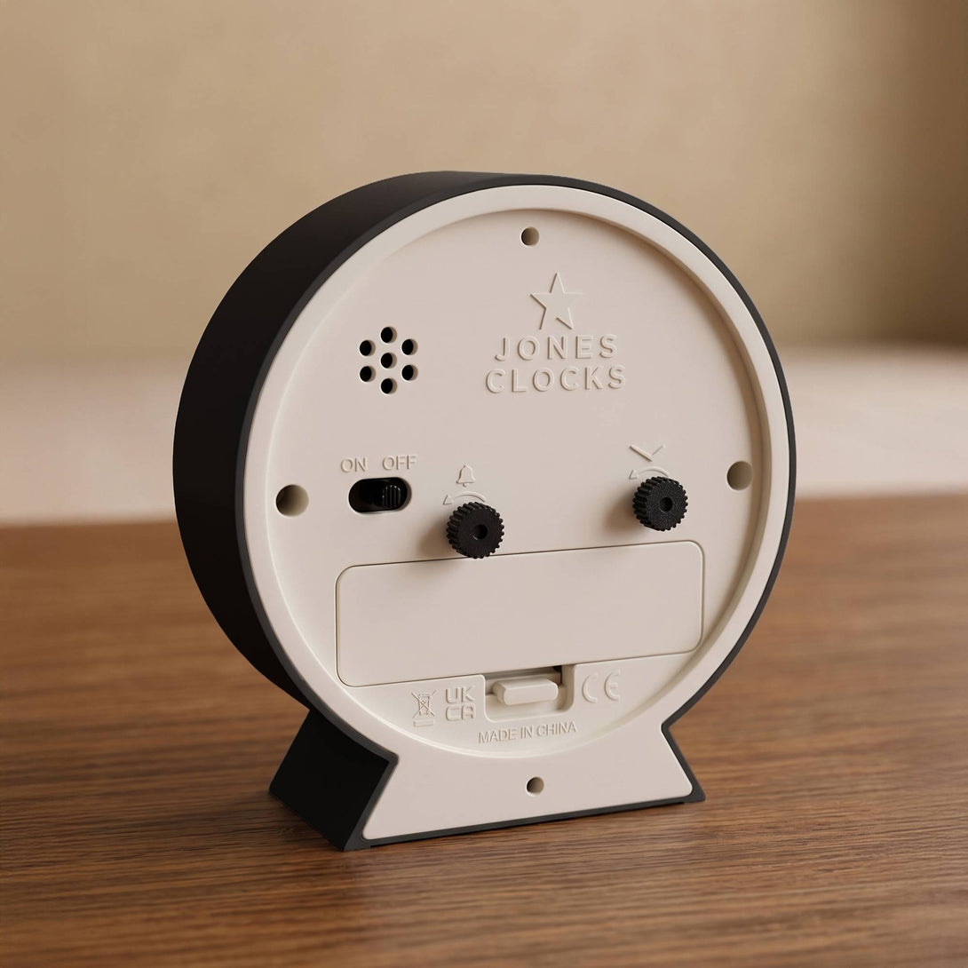 Jones Midnight alarm clock in black – Jones Clocks