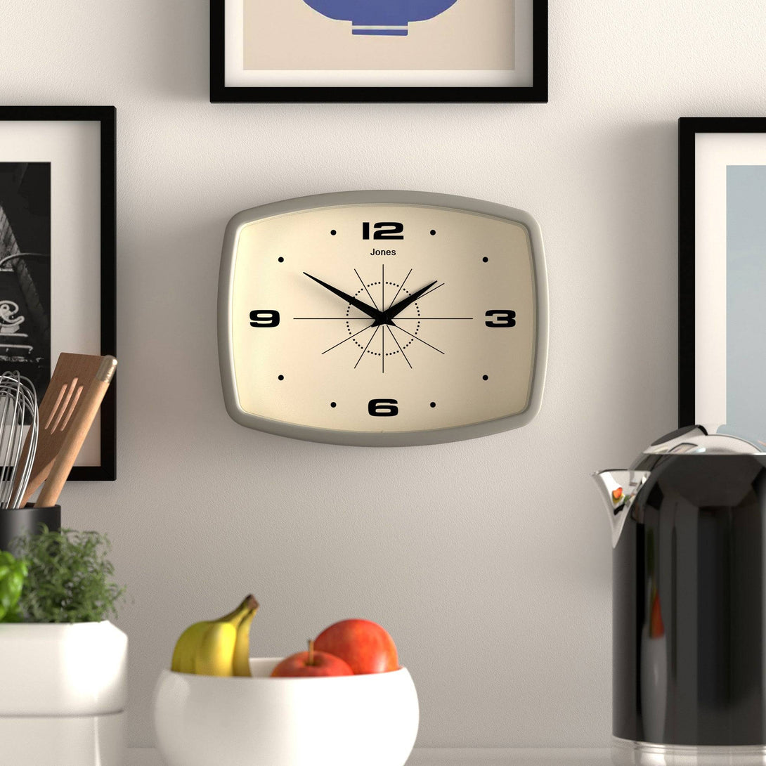 Jones Clock Design Jones Movie wall clock in grey 25cm – Jones Clocks