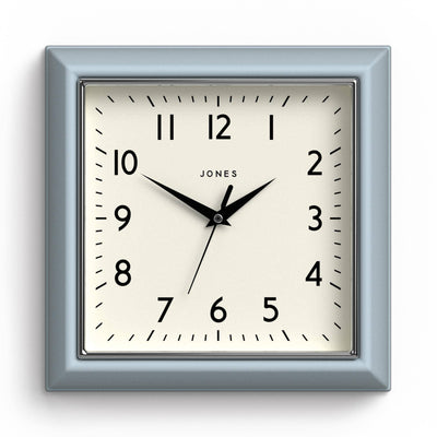 Jones Mustard wall clock in pale blue 25cm
