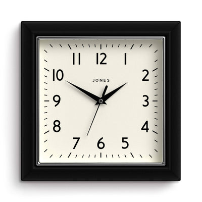 Jones Mustard wall clock in black 25cm