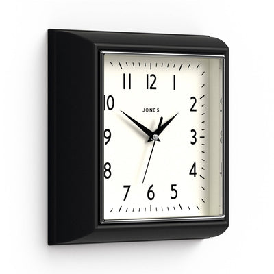 Jones Mustard wall clock in black 25cm