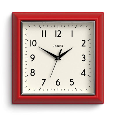 Jones Mustard wall clock in red 25cm