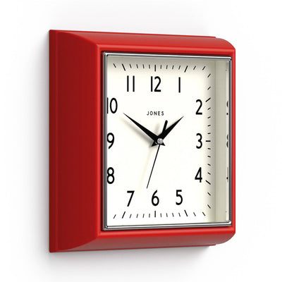 Jones Mustard wall clock in red 25cm