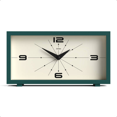 Jones Odeon mantel clock in eden green