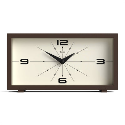 Jones Odeon mantel clock in mocha brown