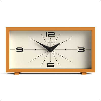 Jones Odeon mantel clock in mustard yellow