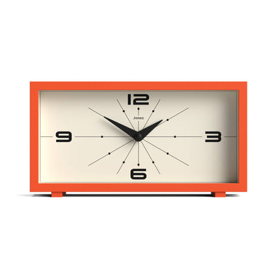 Jones Odeon mantel clock in pumpkin orange