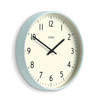 Jones Studio wall clock in pale blue 30cm
