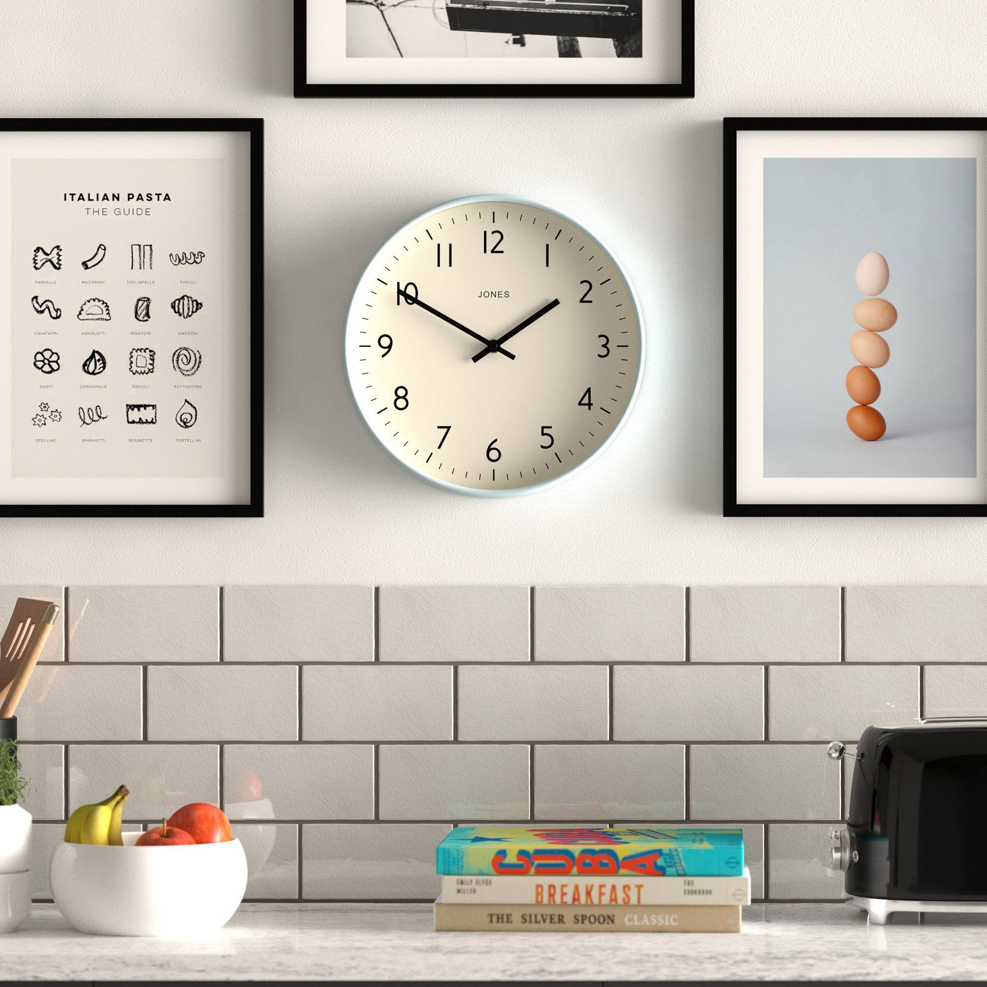 Jones Studio wall clock in pale blue 30cm – Jones Clocks