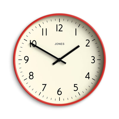 Jones Studio wall clock in red 30cm