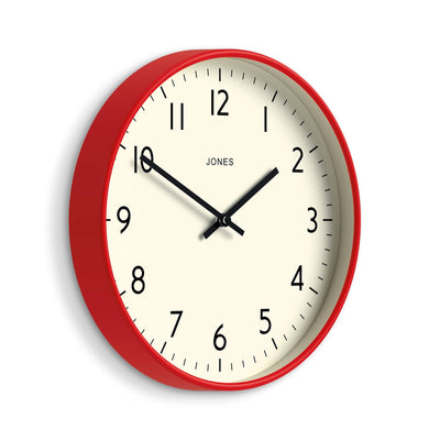 Jones Studio wall clock in red 30cm