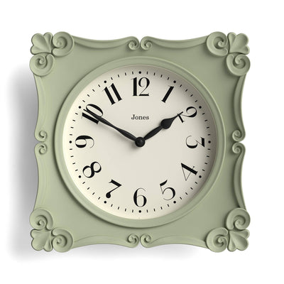 Jones Rialto wall clock in sage green 25cm