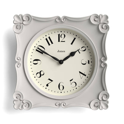Jones Rialto wall clock in overcoat grey 25cm