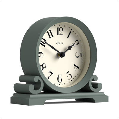 Jones Saloon mantel clock in asparagus green