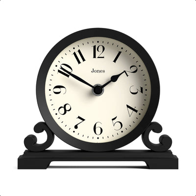 Jones Saloon mantel clock in black