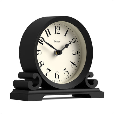 Jones Saloon mantel clock in black