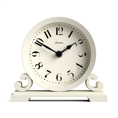 Jones Saloon mantel clock in pale cream
