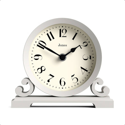 Jones Saloon mantel clock in cloud grey