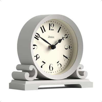 Jones Saloon mantel clock in cloud grey
