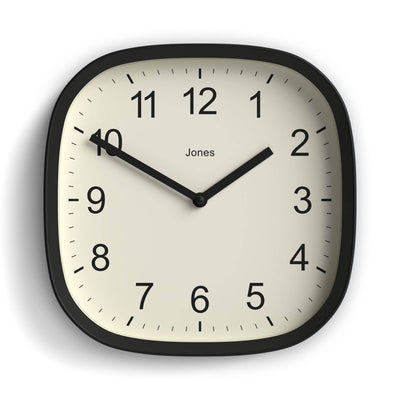 Jones Sprite wall clock in black 25cm