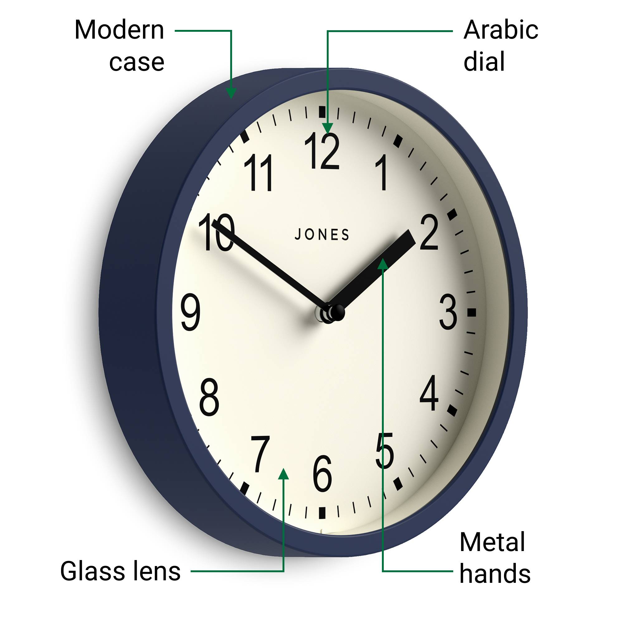 JONES CLOCKS 時計 ⑥ (ニューゲートワールドグループ ) Jones Spin wall clock in indigo blue 20cm – Jones Clocks