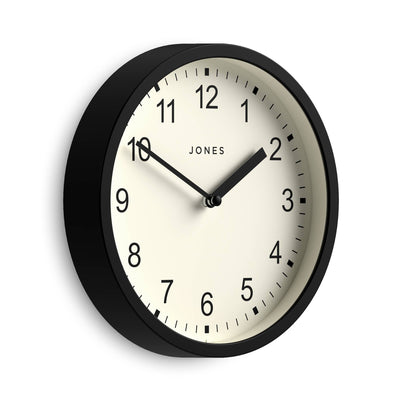 Jones Spin wall clock in black 20cm