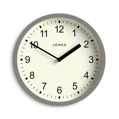 Jones Spin wall clock in light grey 20cm