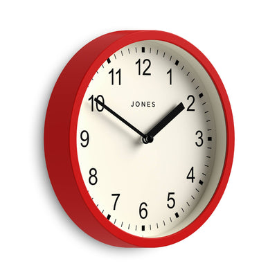 Jones Spin wall clock in red 20cm