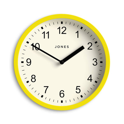 Jones Spin wall clock in yellow 20cm