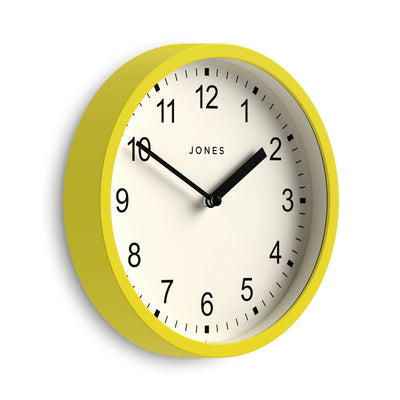 Jones Spin wall clock in yellow 20cm