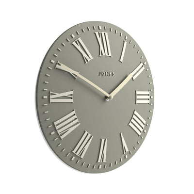 Jones Strand convex wall clock in pale sage green 30cm