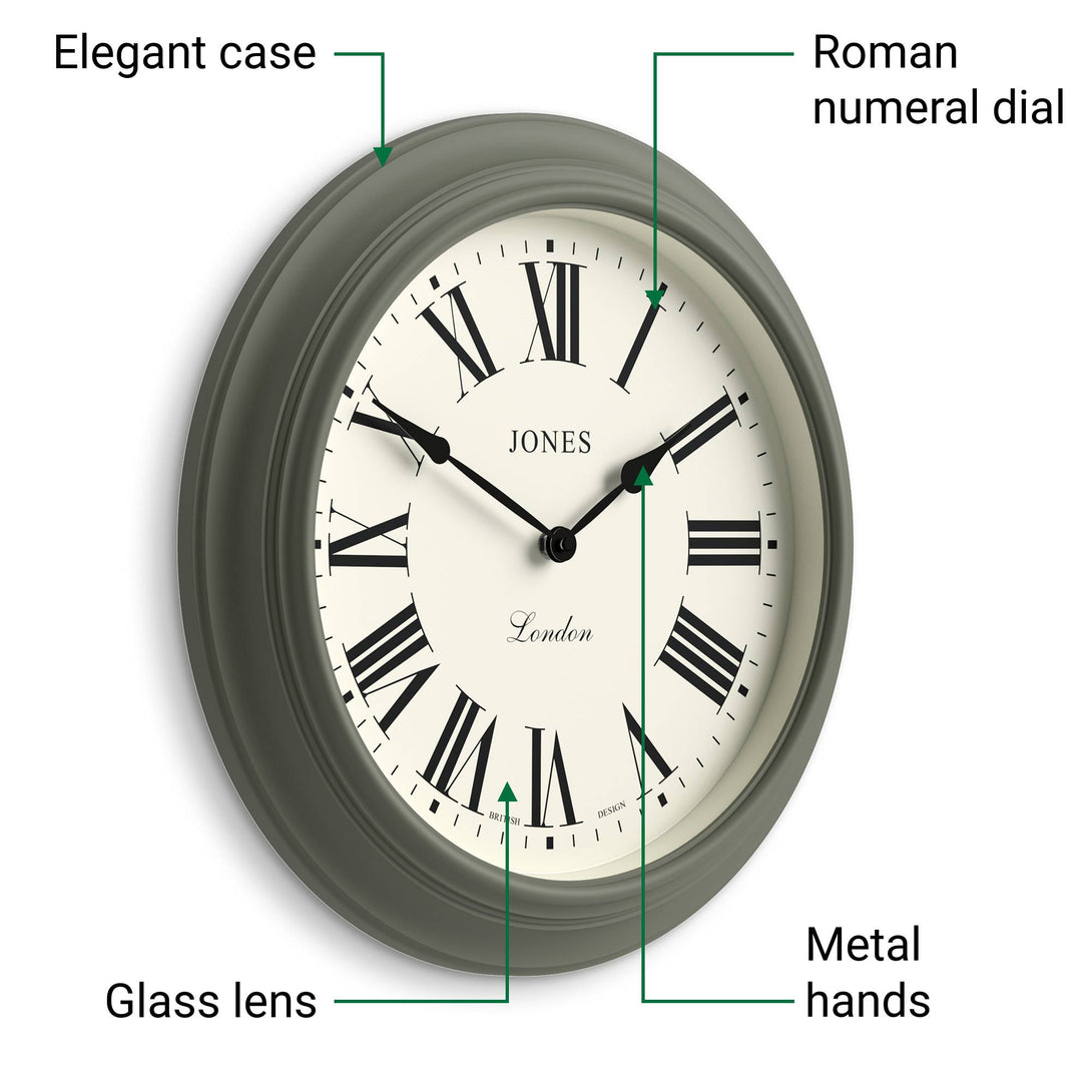 Jones Clock Design Jones Supper Club wall clock in asparagus green 40cm – Jones Clocks