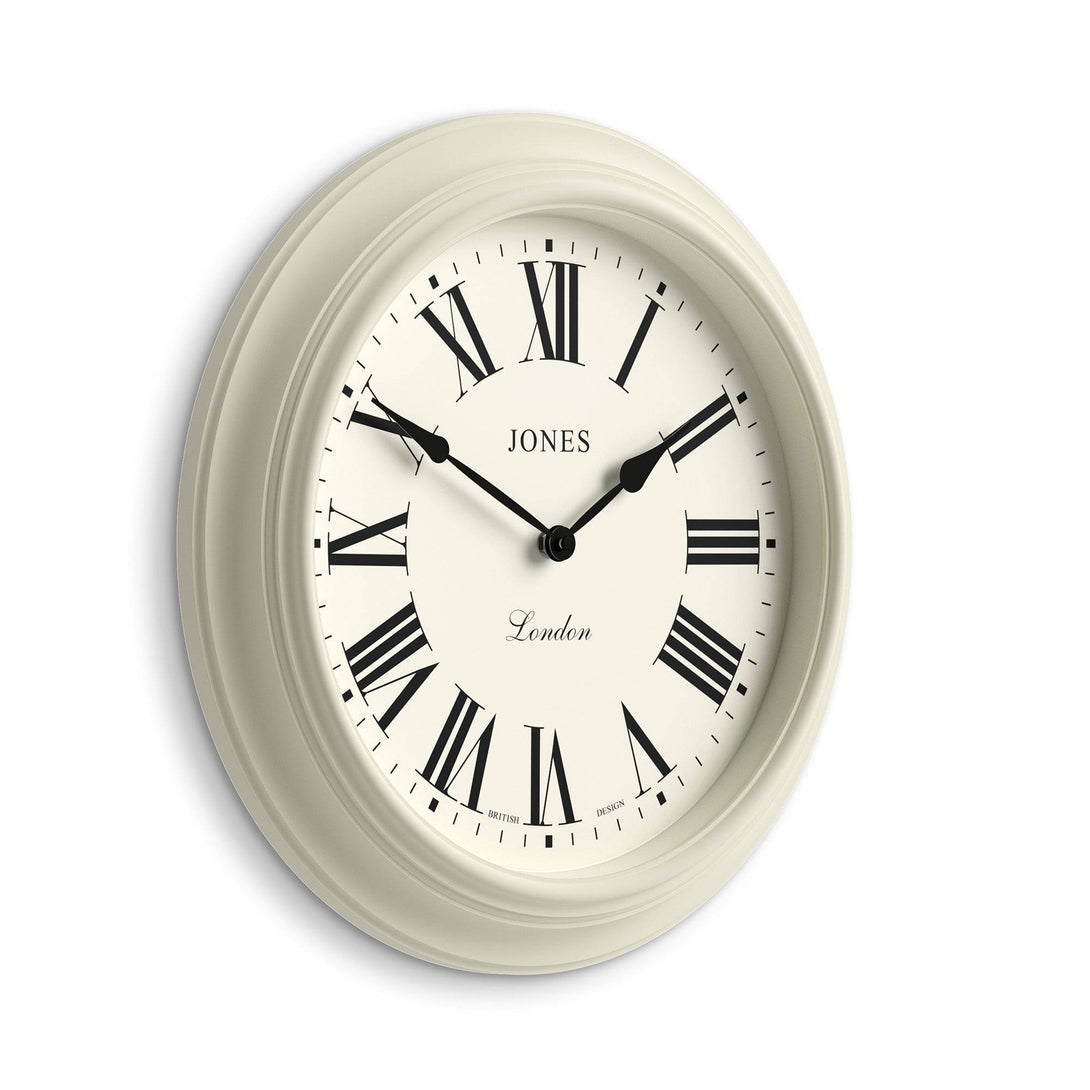 Jones Clock Design Jones Supper Club wall clock in pale cream 40cm – Jones Clocks