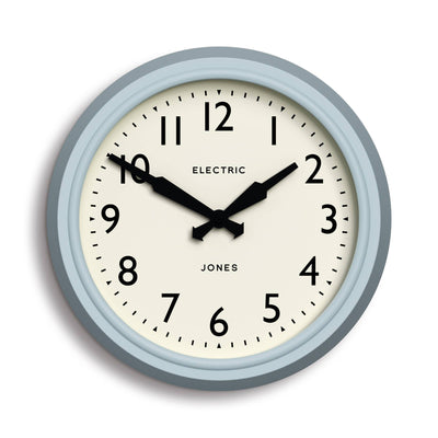 Jones Telecom wall clock in clear blue 27cm