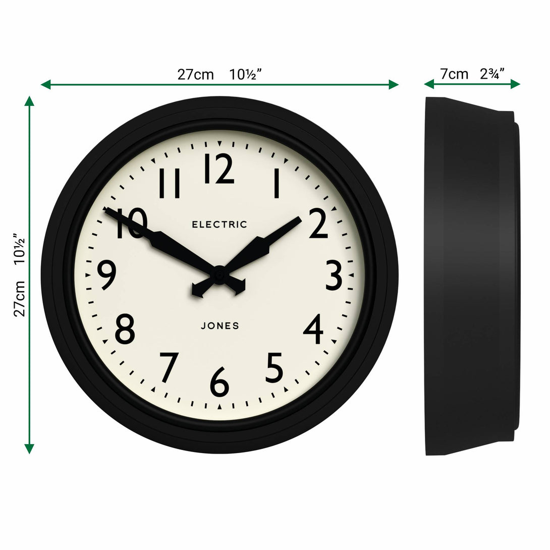 Telecom Clock Family Jones Telecom wall clock in black 27cm – Jones Clocks