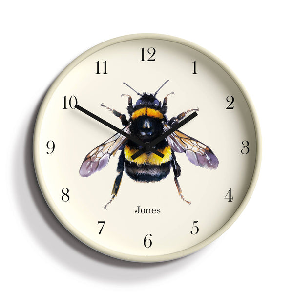 Jones Bee Keeper wall clock in cream 30cm