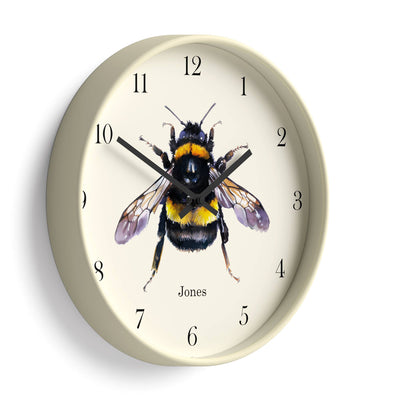 Jones Bee Keeper wall clock in cream 30cm
