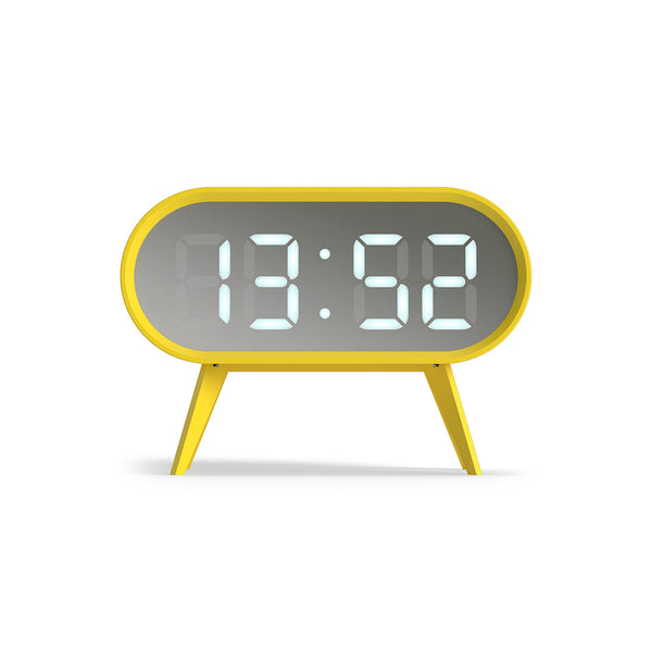 Space Hotel Cyborg LED clock in yellow