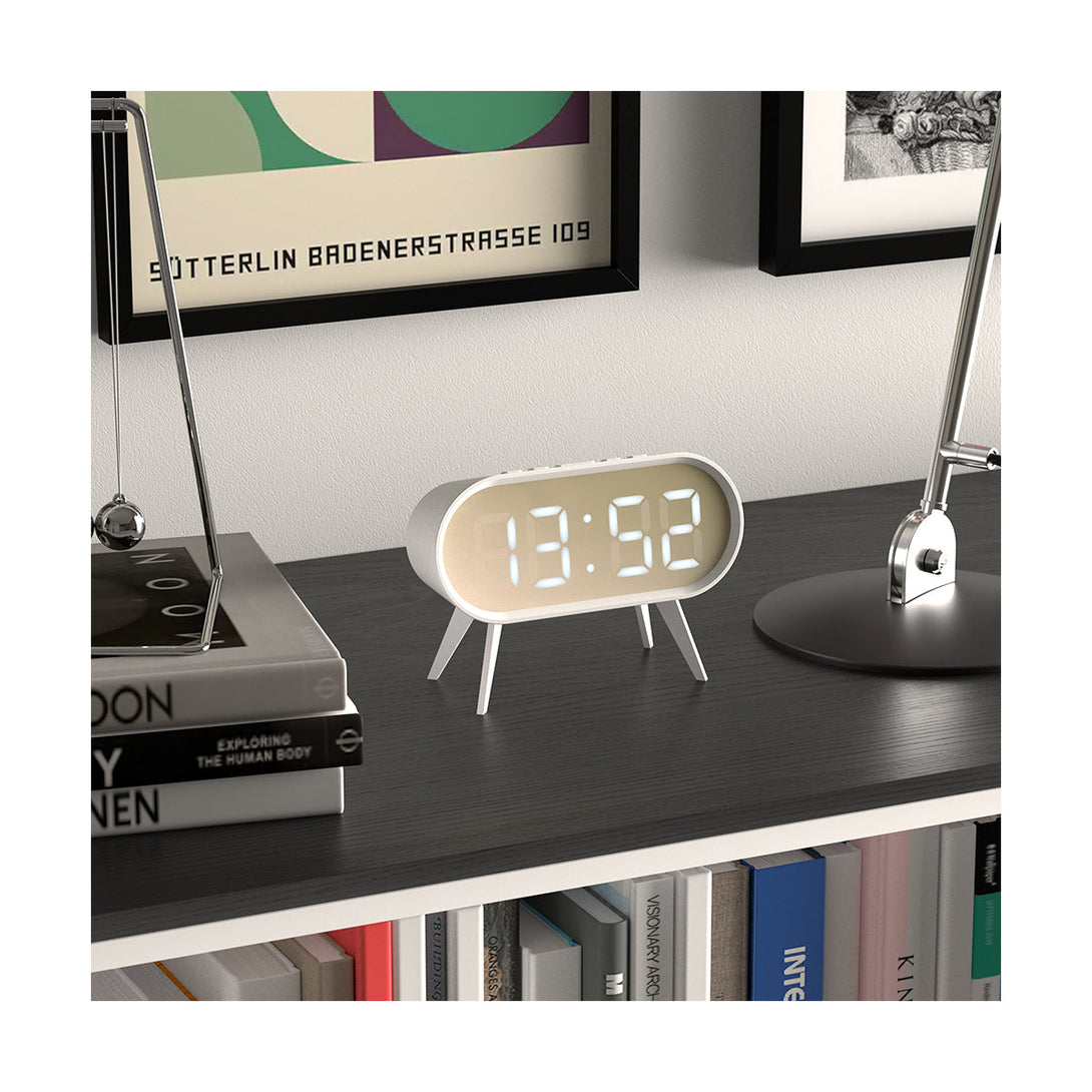 Digital Alarm Clock | White & Gold Mirror LED | styles hot 1