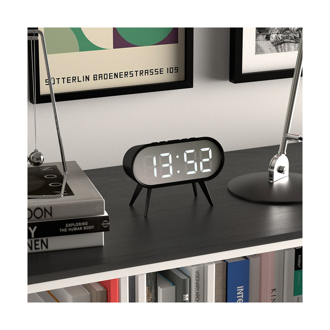 Digital Alarm Clock | Black Mirror LED | style shot 2