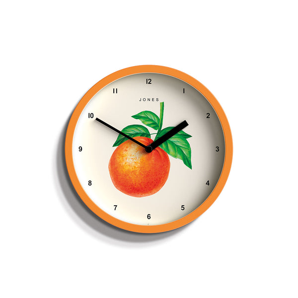Decorative orange wall clock by Jones Clocks in orange case a contemporary orange design dial - JFOX172FO