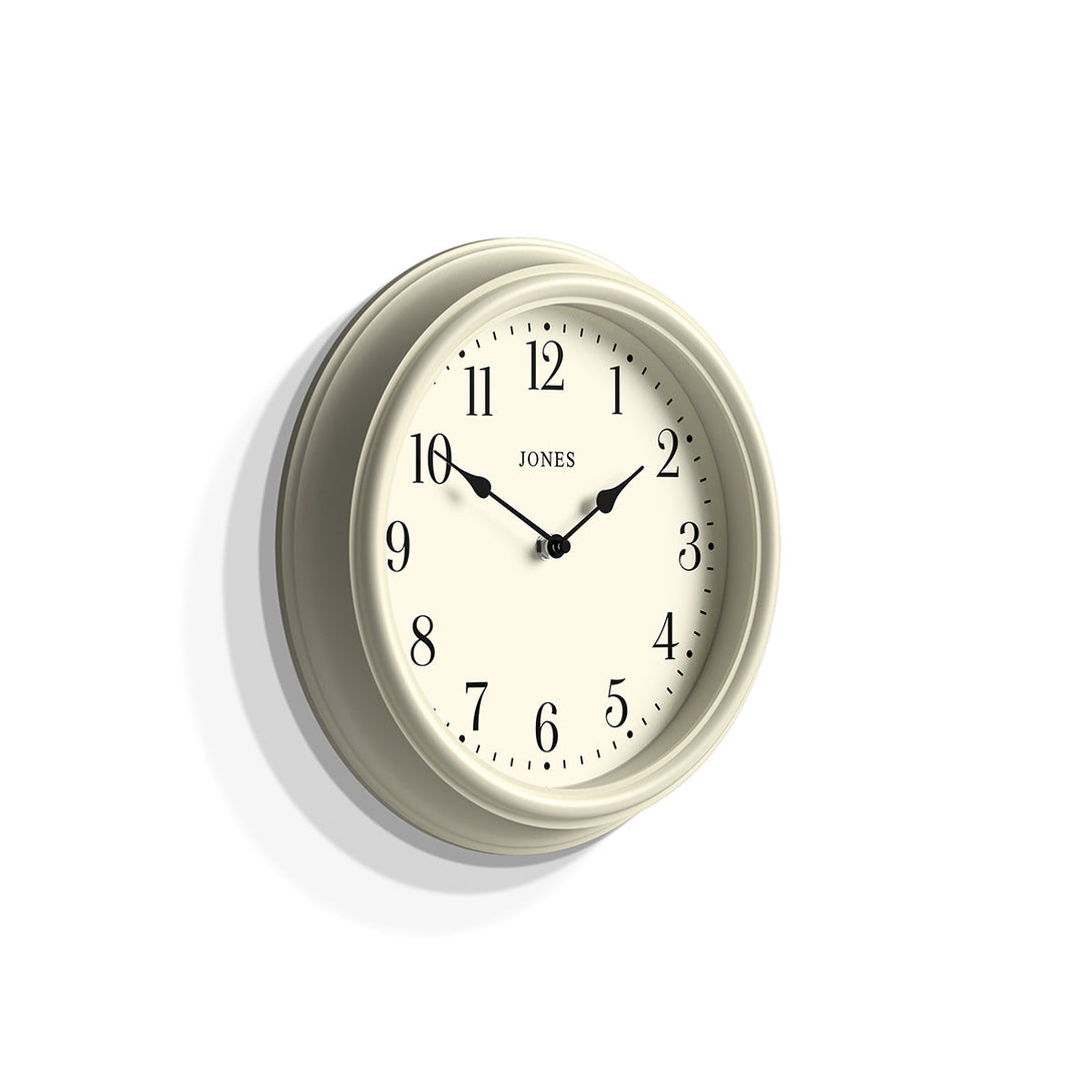 Jones Clock Design Jones Venetian wall clock in pale cream 30cm – Jones Clocks
