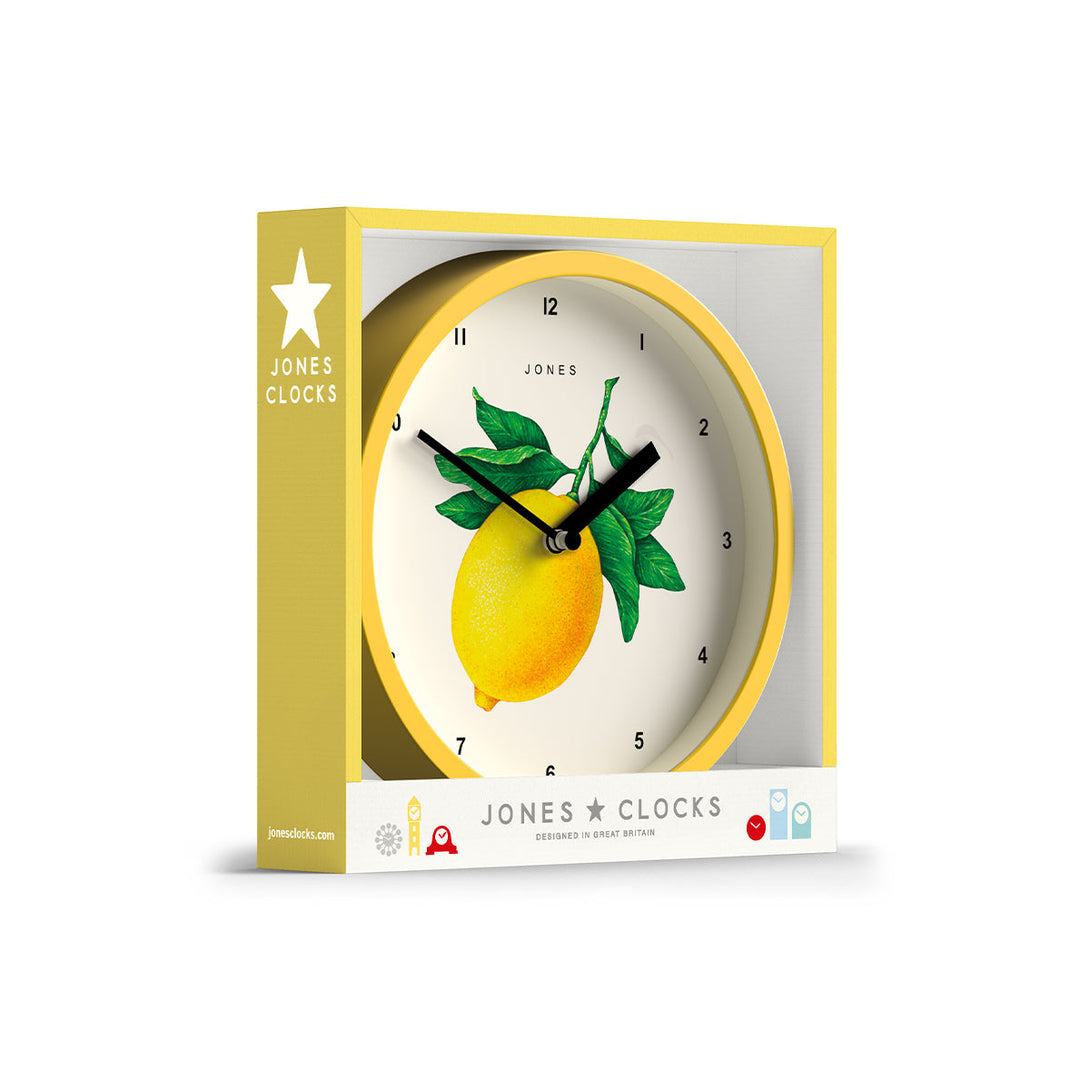 Jones Clock Design Jones Lemon Wall Clock in Citrus Yellow – Jones Clocks