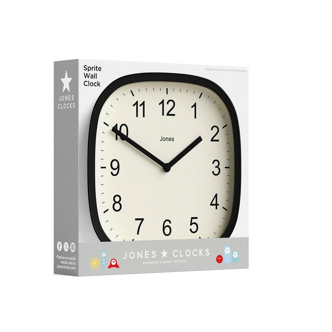 Jones Clock Design Jones Sprite wall clock in mustard yellow 25cm – Jones Clocks