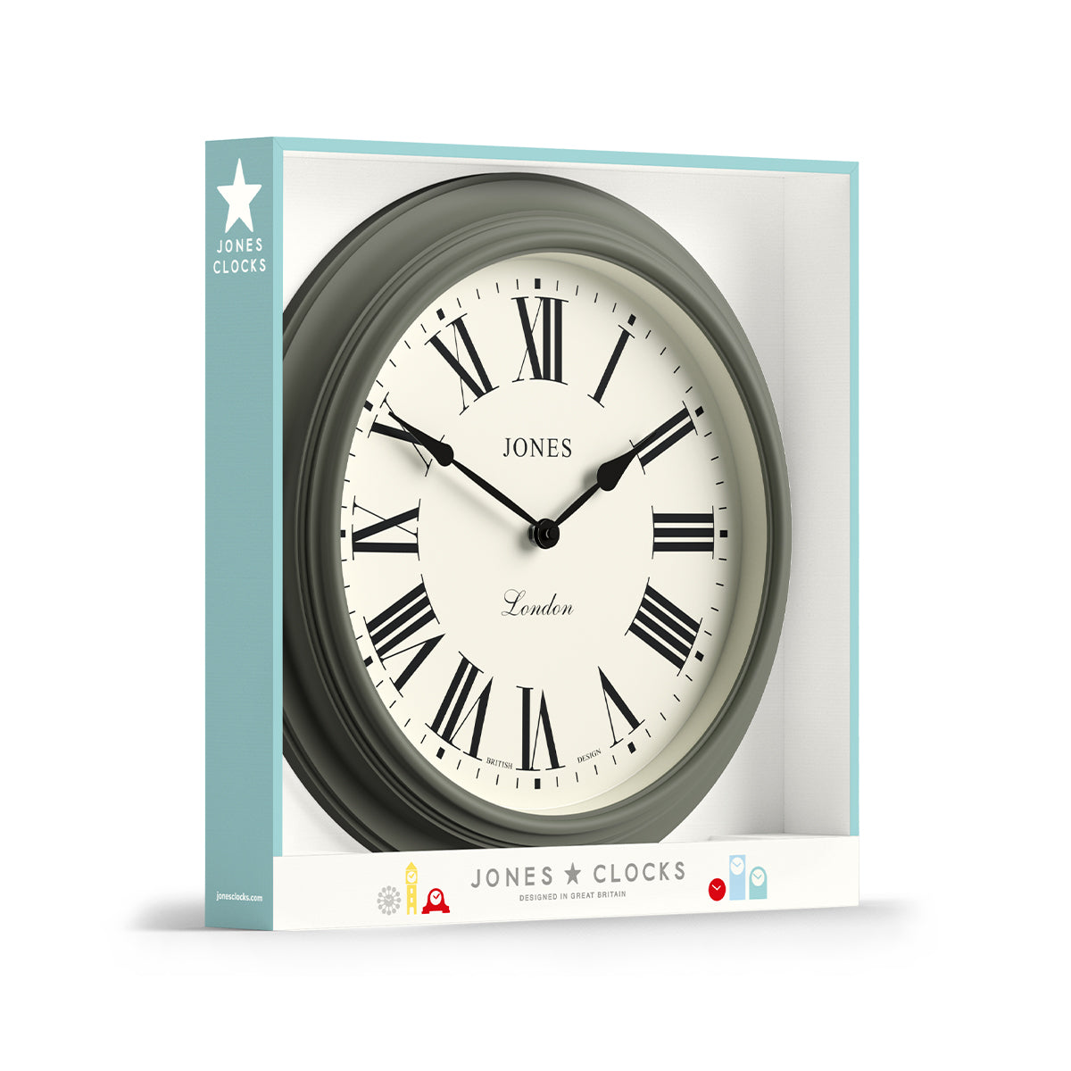Jones Clock Design Jones Supper Club wall clock in asparagus green 40cm – Jones Clocks