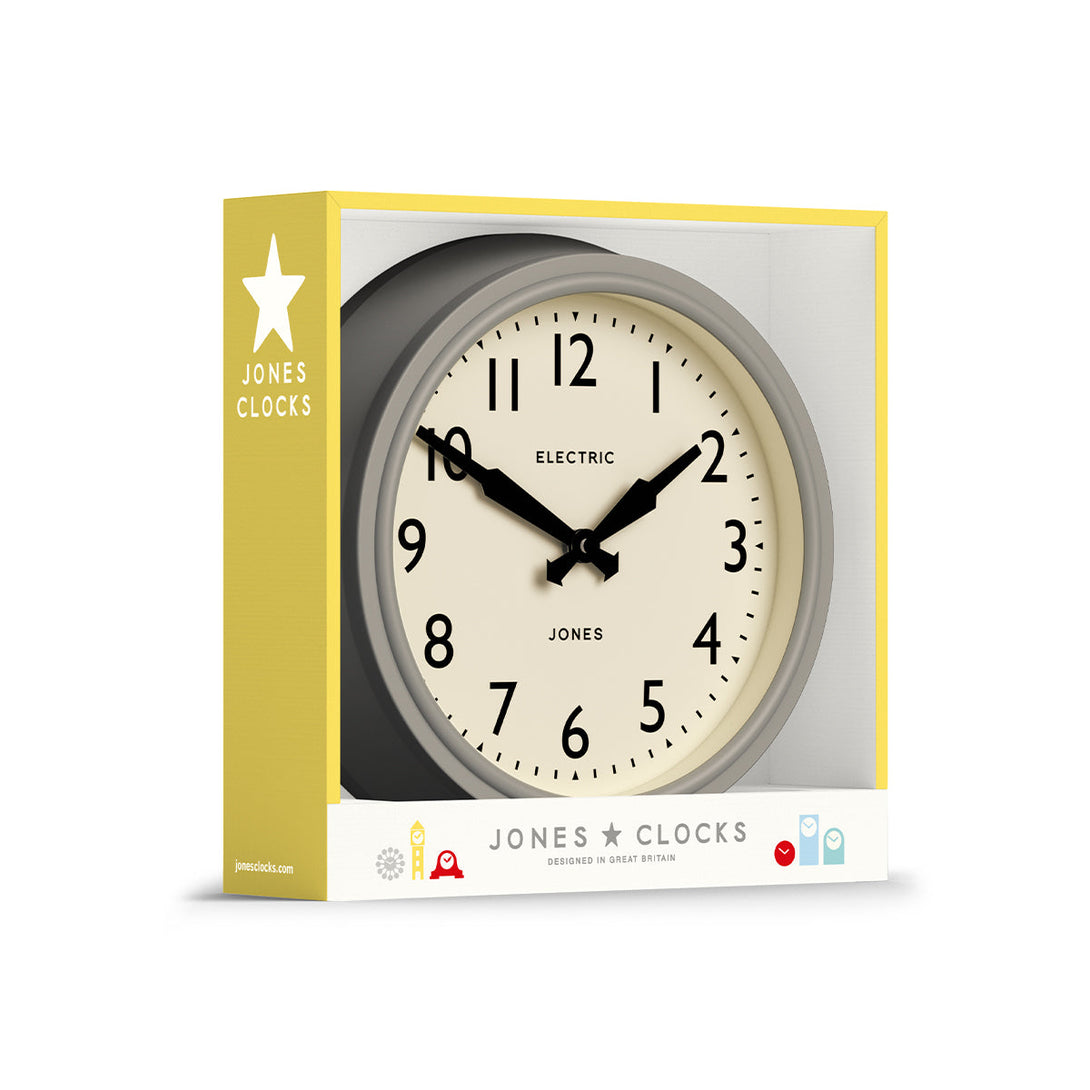 Jones Wall Clock in Pepper Grey Jones Clocks