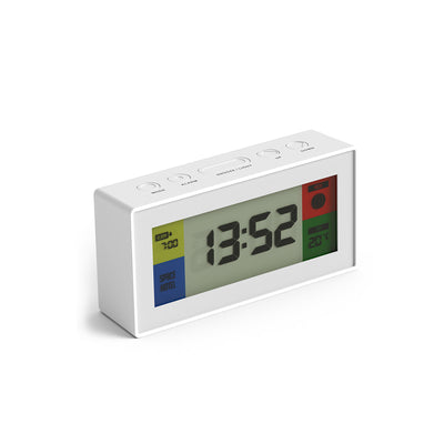 Space Hotel Robot 10 LCD clock in white, black and multi-colour