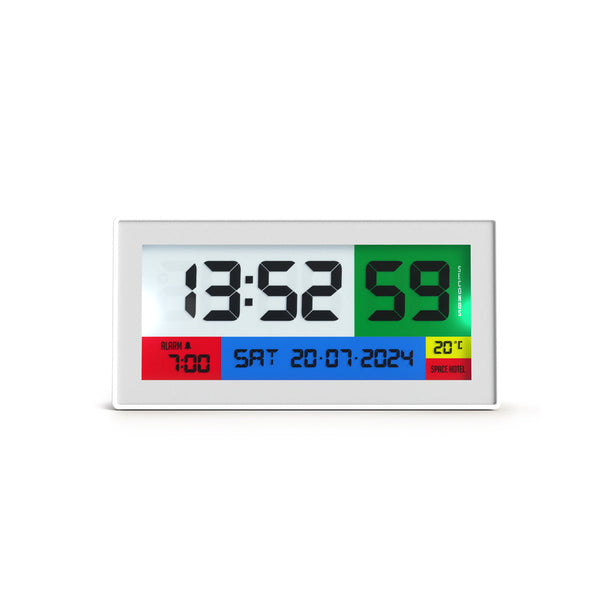 Space Hotel Robot 100 LCD clock in white