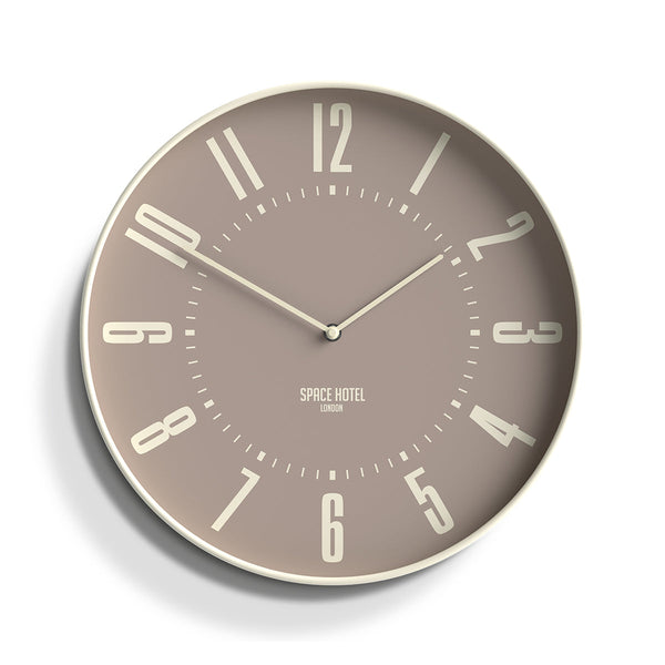 Space Hotel Mars Dog wall clock in white and brown